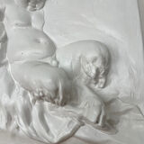 Bas relief sculpture plâtre mythologique « Faune » 