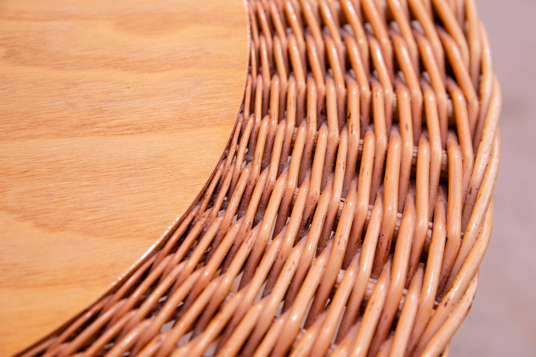 Mid century rattan coffe table by Jan Kalous for ÚLUV, 1960´s, Czechoslovakia