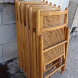 Series of 6 folding chairs canned