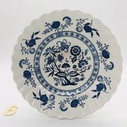 6 Bowl style Deep Plates, J & G Meakin Classic White Blue Nordic.