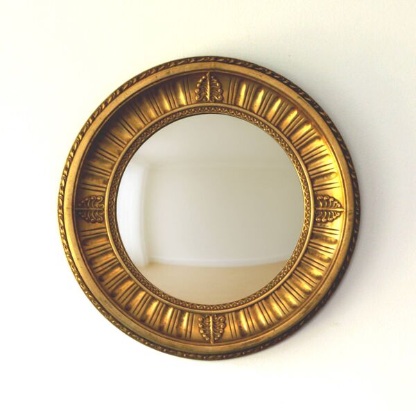 Miroir soleil en bois sculpté doré, style Empire, 60’s.