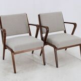 1960s Selman Selmanagic Pair of Restored Armchairs by VEB Deutsche Werkstätten Hellerau, Germany