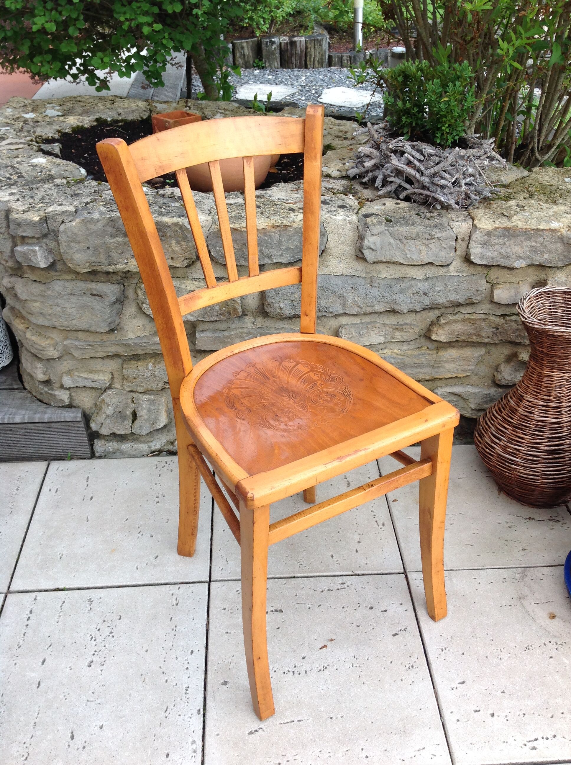 Bistro Chair with rosette/vintage years 40-50