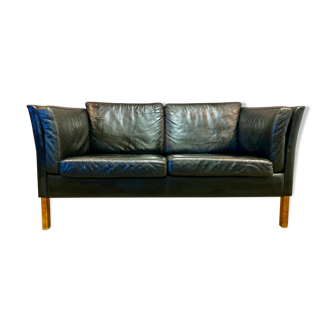 Sofa black leather Scandinavian design