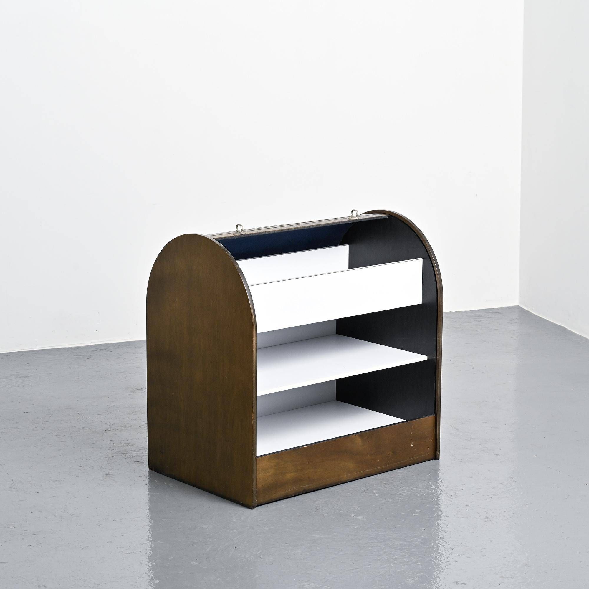 Pair of louvered furniture by Klaus Vogt for Thut Möbel, circa 1970.