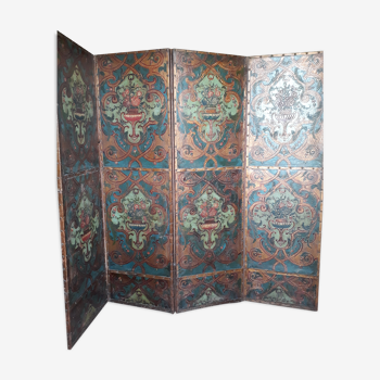 18th century screen in Cordoba leather