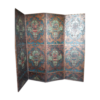 18th century screen in Cordoba leather