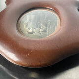 Antique  art nouveau mahogany wooden frame measurements 27.5 cm x 20 cm  convex glass