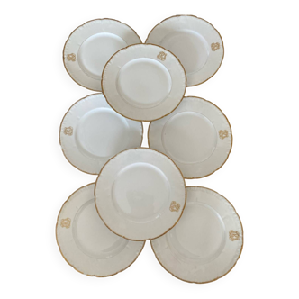 Monogram DK porcelain plates