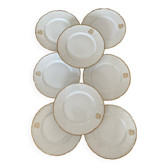 Assiettes porcelaine Monogramme DK