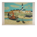 Yves Ganne: The Lighthouse Boat, original signed lithograph