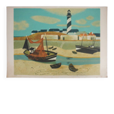 Yves Ganne: The Lighthouse Boat, original signed lithograph