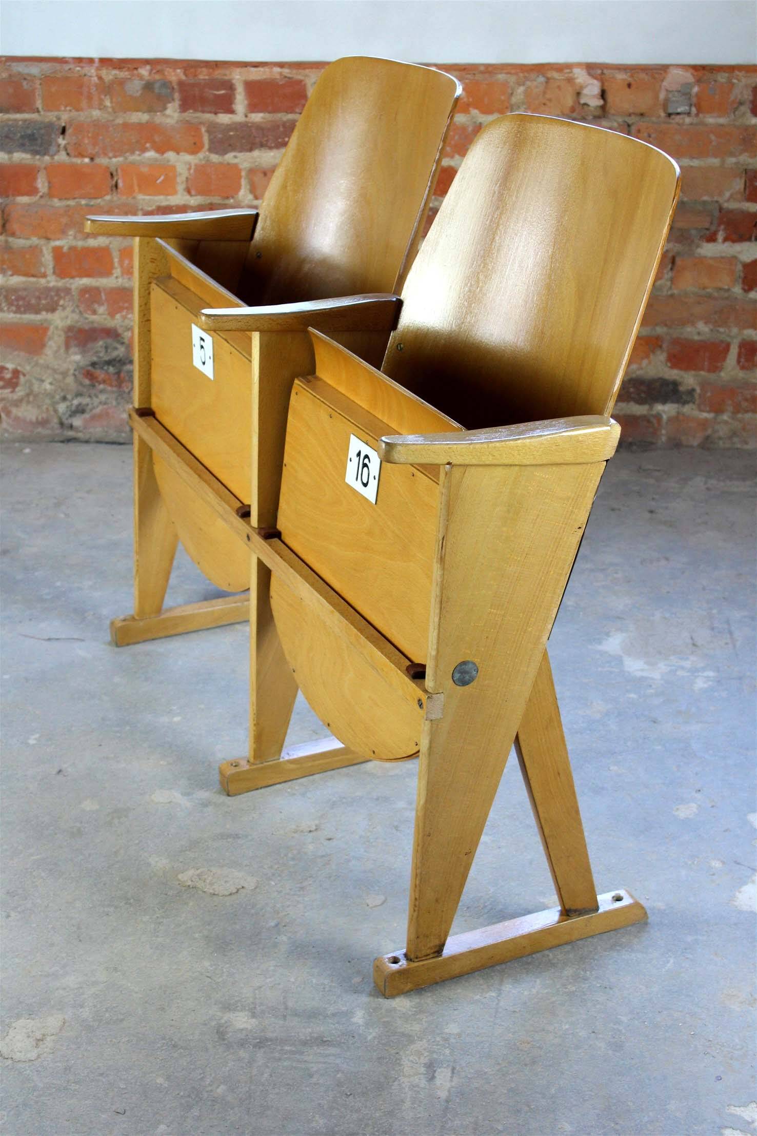Chaises de cinéma vintage de Ton, années 1960, ensemble de 13