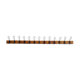 Antique wooden wall coat rack with metal hooks L200