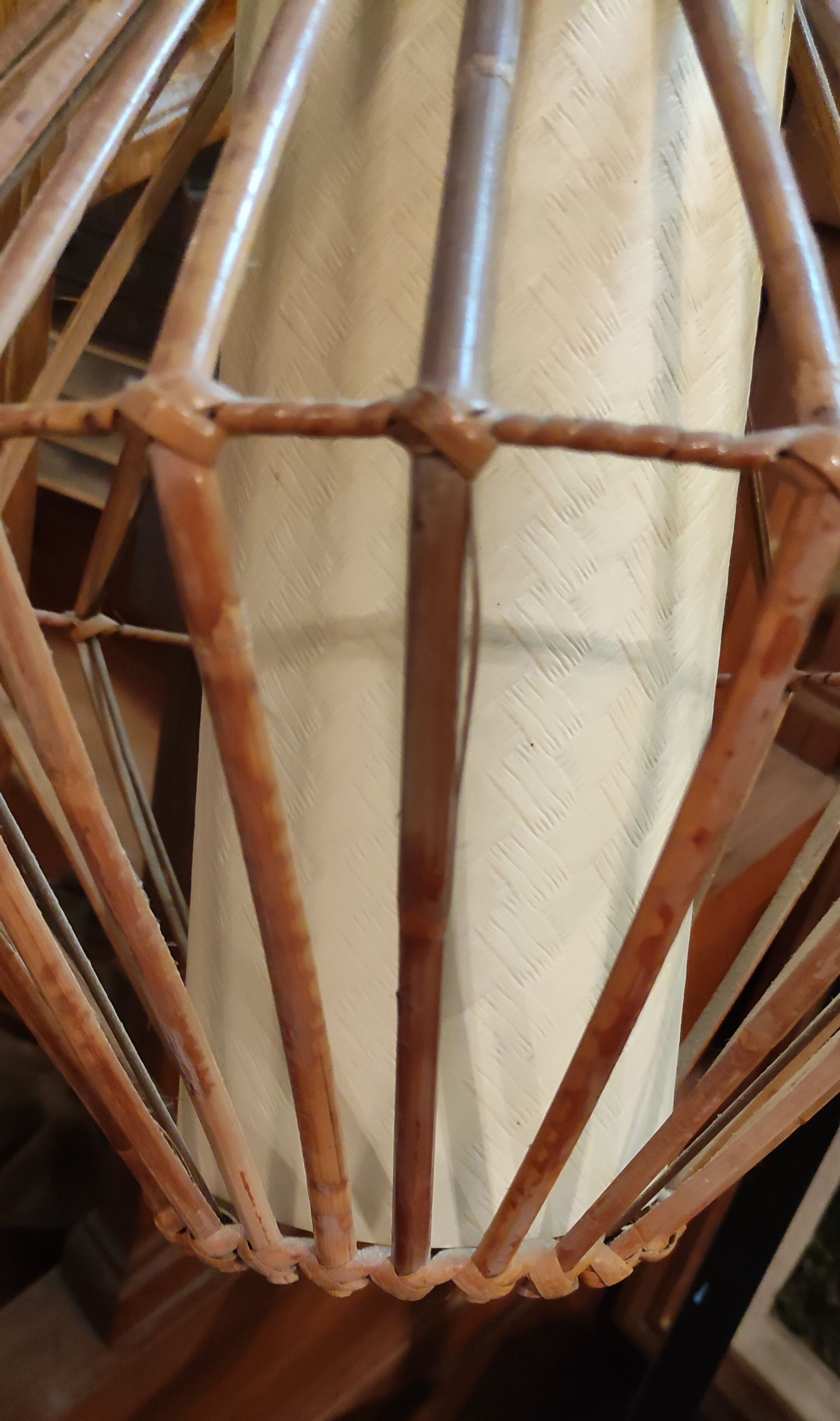 Pair of rattan suspensions 1960s-1970s