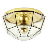 Mid-century glass ceiling light by Limburg, Germany, 1960s.
