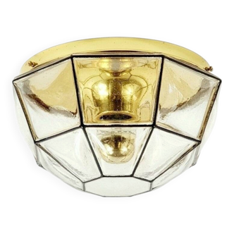 Mid-century glass ceiling light by Limburg, Germany, 1960s.