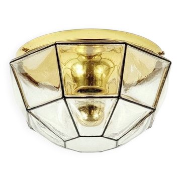Mid-century glass ceiling light by Limburg, Germany, 1960s.