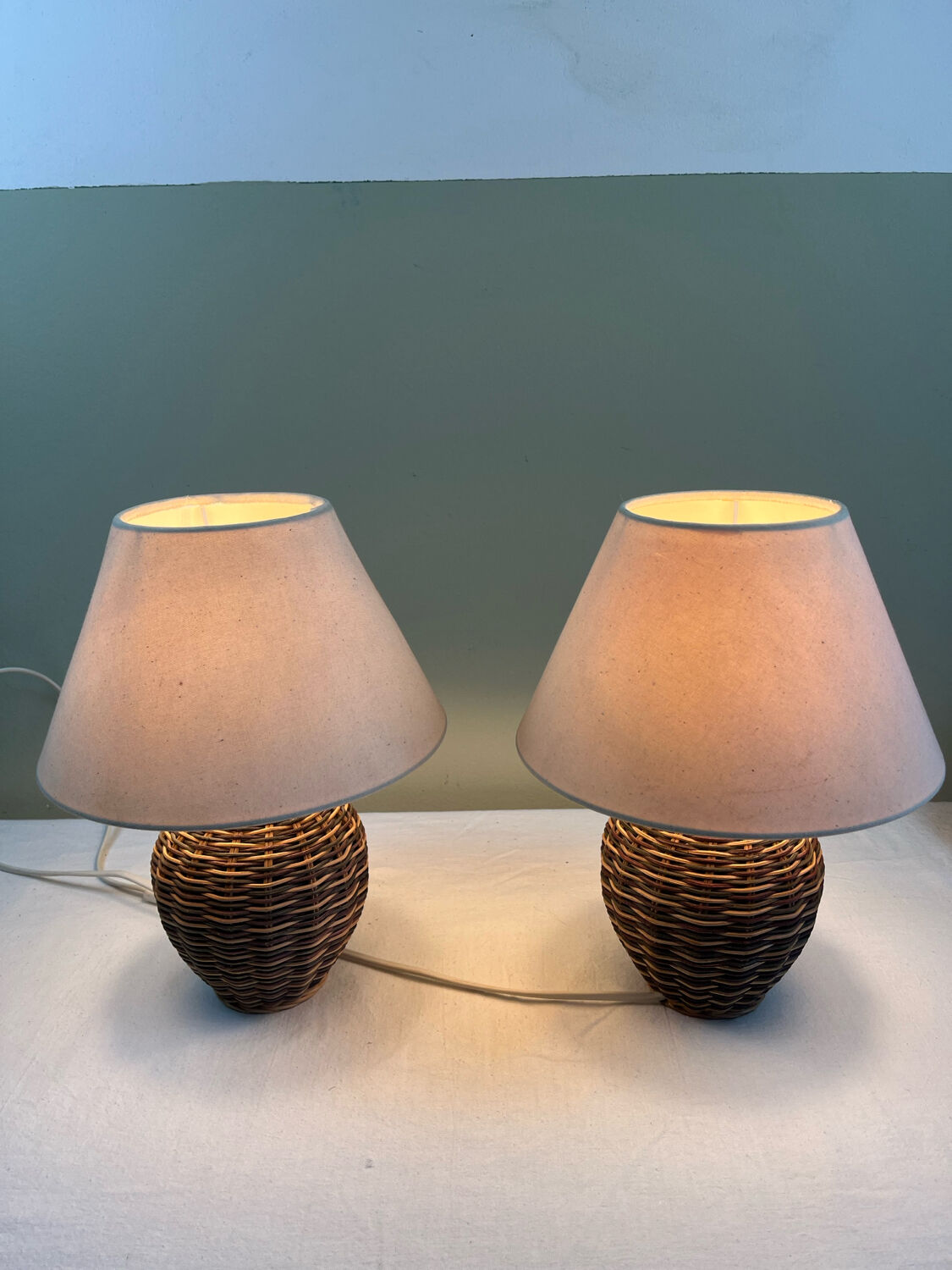 Pair of bedside lamps