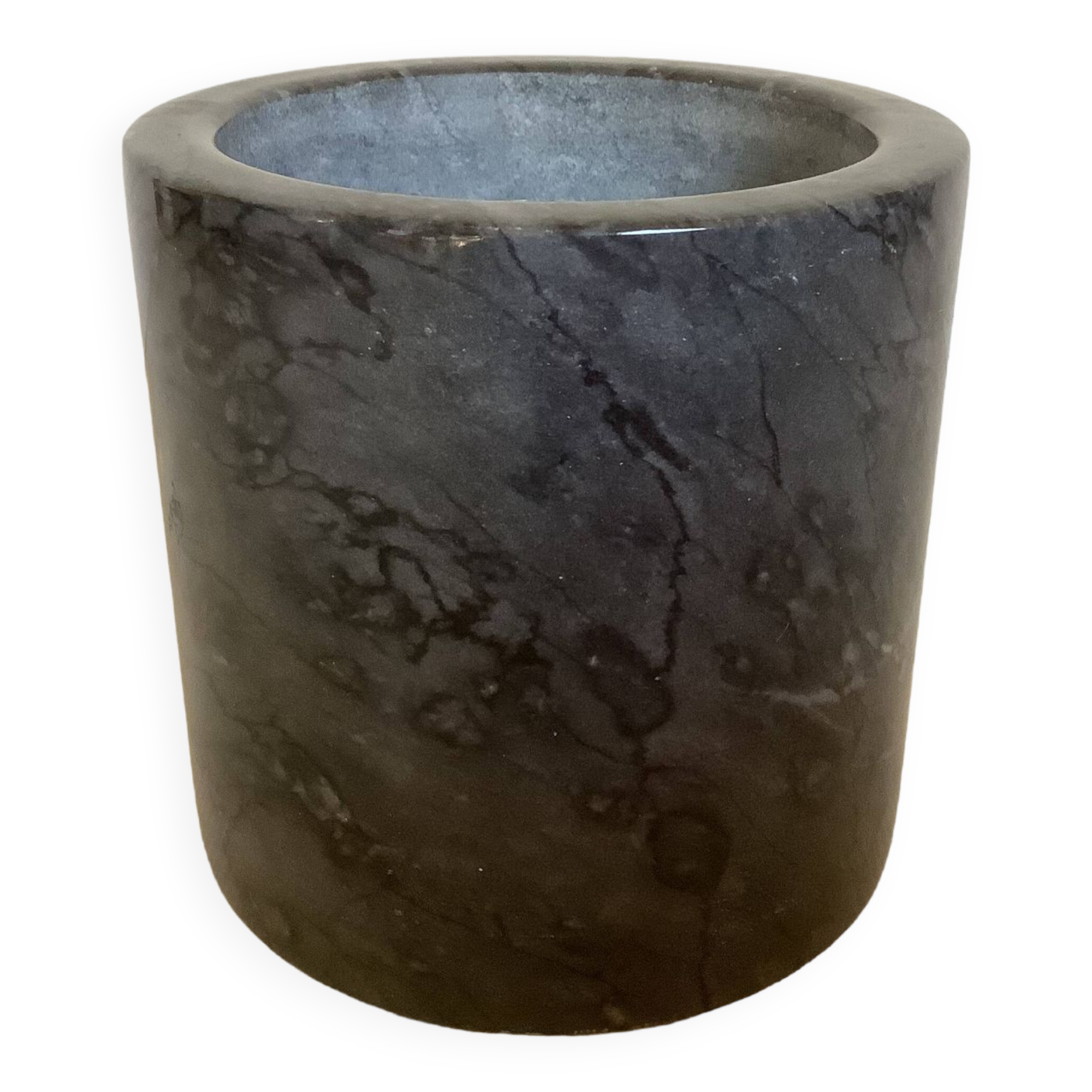 Black gray marble pencil pot