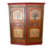 Armoire suisse ancienne peinte à la main – art populaire alpin – datée 1781