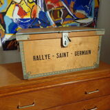 Vintage wooden box Rallye Saint-Germain metal frame