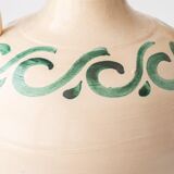 Spanish Revival Ceramic Table Lamp from Granada, New Green Silk Shade