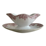 Lebacqz & Bouchart St Amand Nord Glycines pink ironstone sauceboat