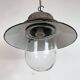 Green Enamel and Cast Iron Industrial Pendant Light, 1960s
