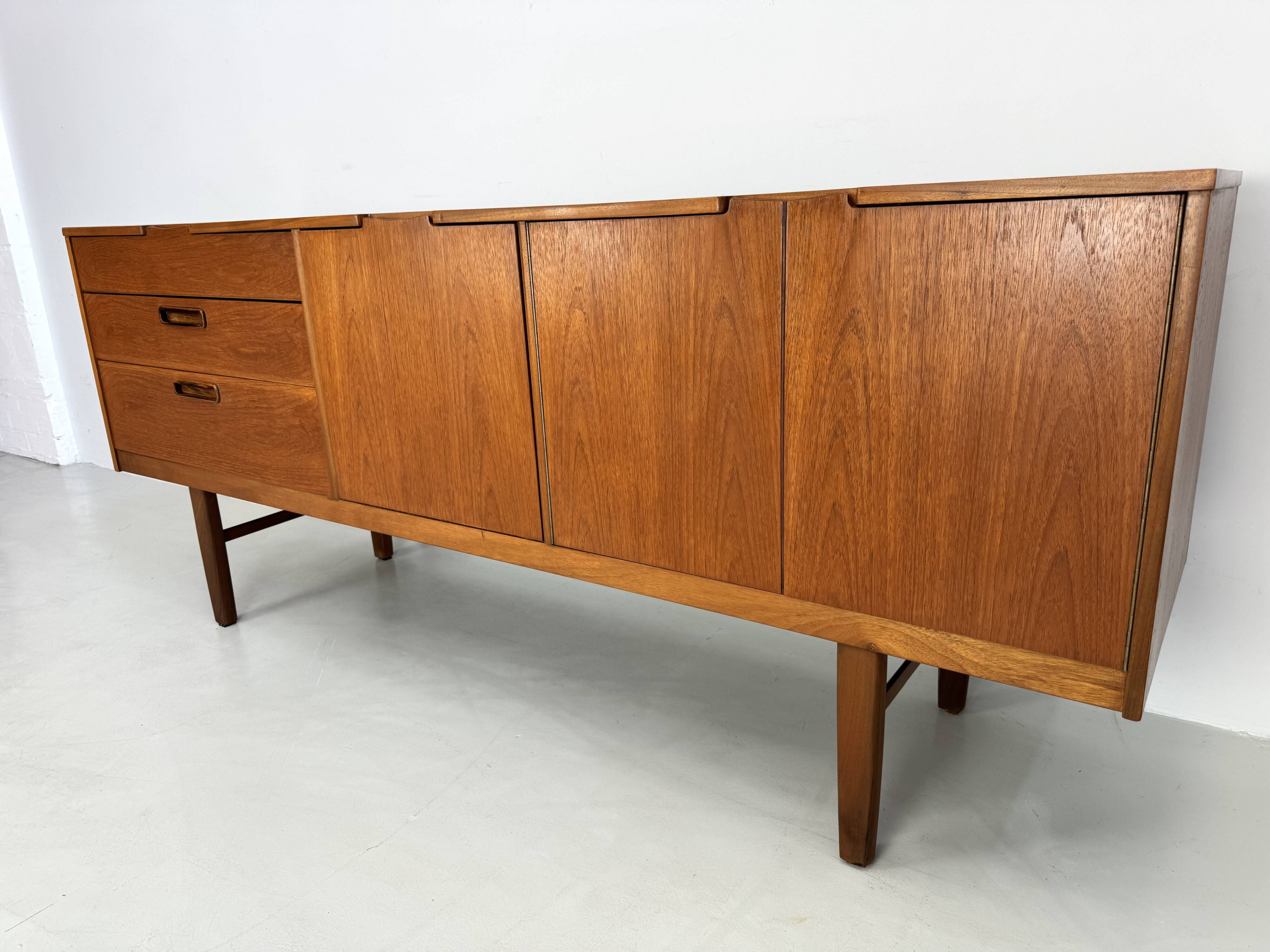 Unique vintage teak sideboard from the 1960s, produced by Nathan in the UK.