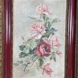 Paire d’huile sur toile « Bouquets de roses »