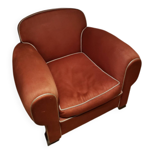 fauteuil club satin rouge