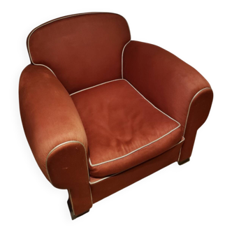Red satin club armchair