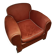 Red satin club armchair