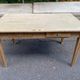 Renovated farmhouse table in raw solid wood with 2 drawers, 1920, 140x80cm.