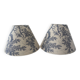 Set of 2 Toile Jouy lampshades