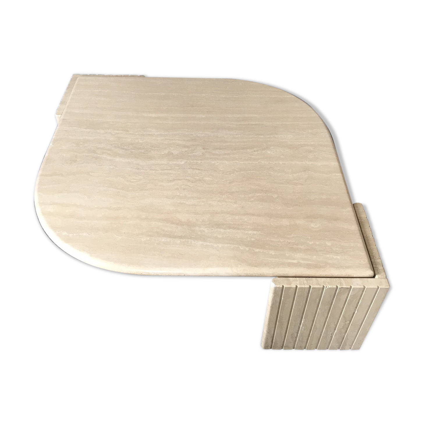 Coffee table Roche Bobois vintage Marble travertine 1970