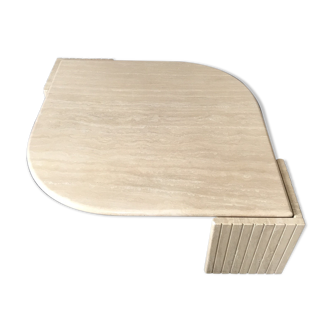 Coffee table Roche Bobois vintage Marble travertine 1970