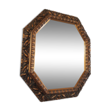 Octagonal mirror in wood 44x51cm