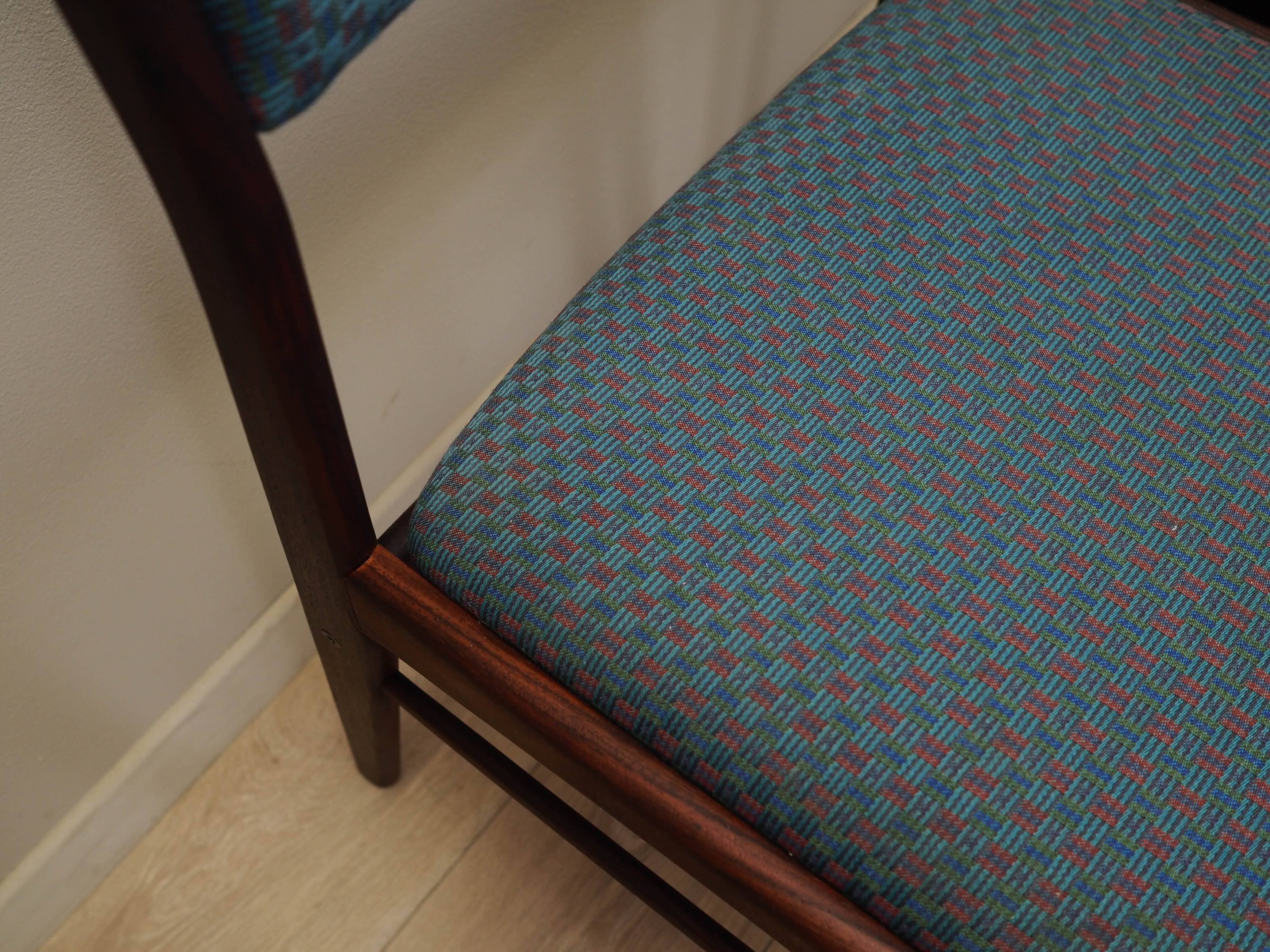 Set of three rosewood chairs, Danish design, 1970s, production: Denmark