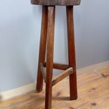 Vintage brutalist tripod high stool, 1950s