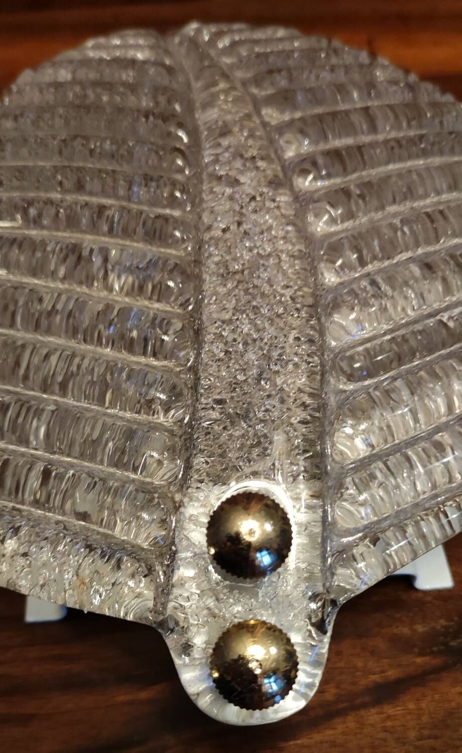 Pair of vintage Barovier and Toso Murano glass leaf wall lights