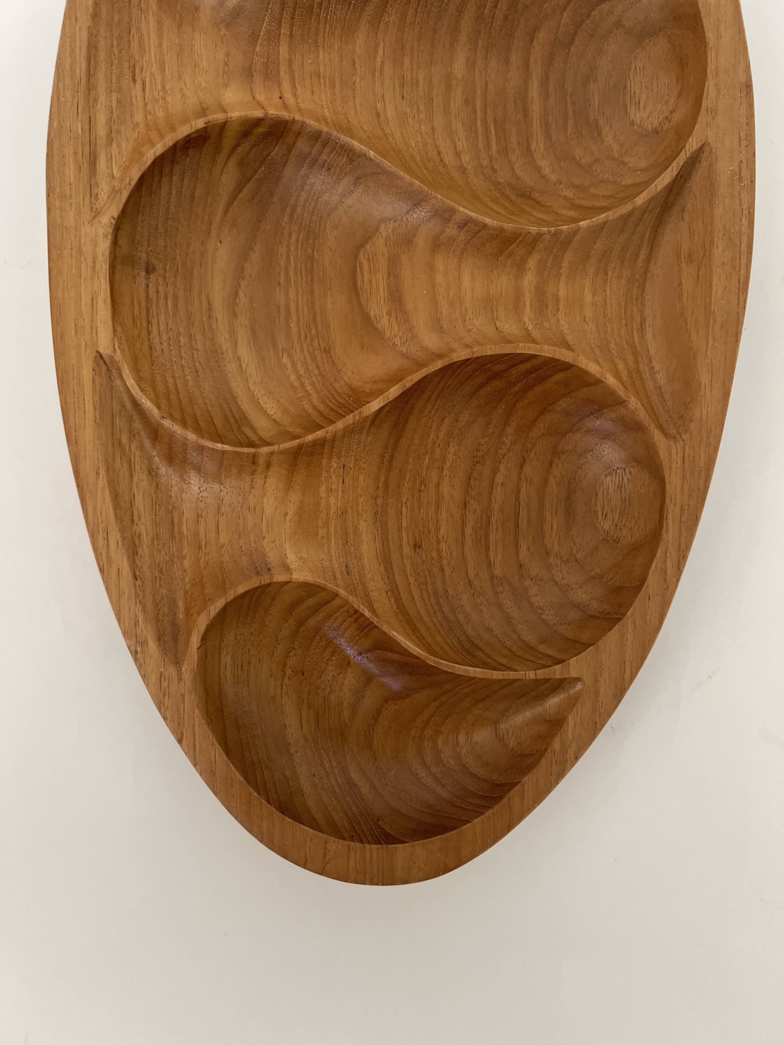 Large designer tray in solid teak - Laur Jensen, Denmark 1970