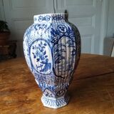 Vase balustre bleu et blanc