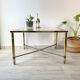 Table Basse Laiton et Verre biseauté carré vintage
