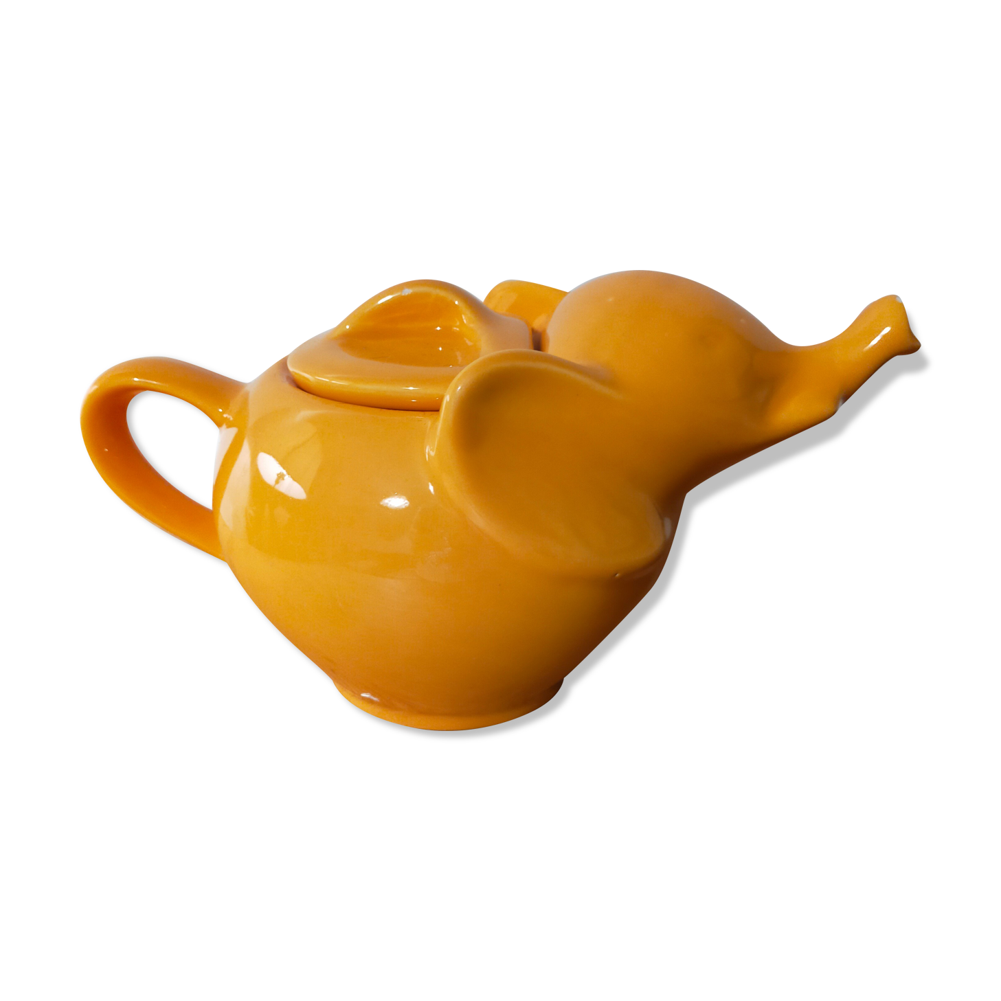 Vintage teapot Yellow elephant