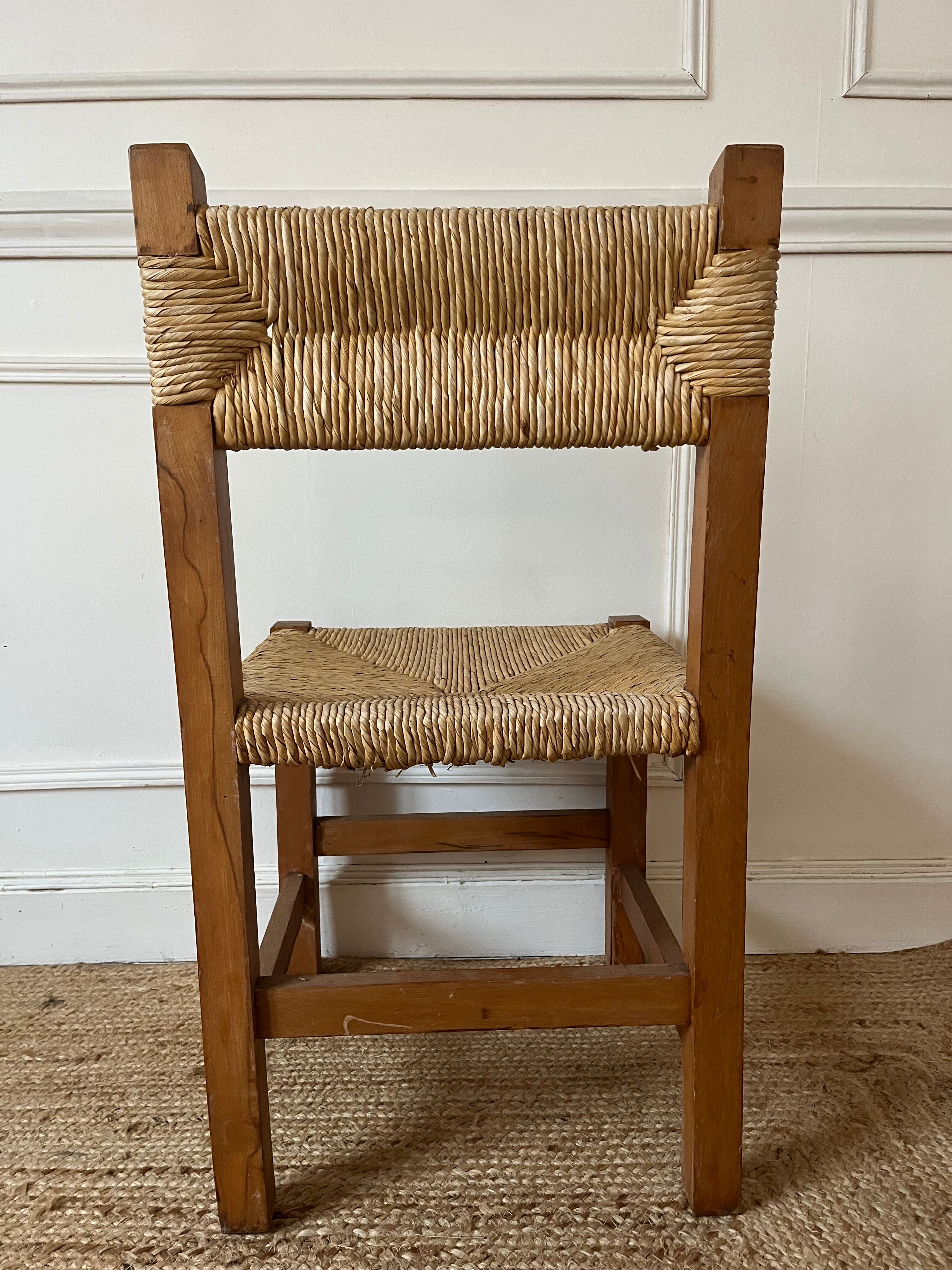 Brutalist straw chair