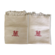 Paire de serviettes nid d'abeille, monogramme M