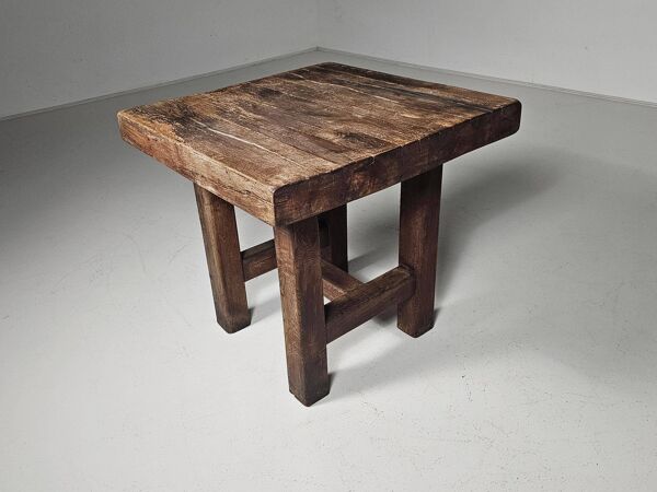 Table/îlot de cuisine Mobichalet en chêne massif, Belgique, années 1950