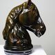 Vintage 1980s glazed terracotta chess knight or horse head.